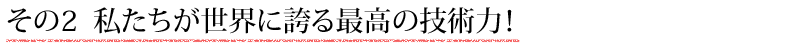 その2 私たちが世界に誇る最高の技術力!